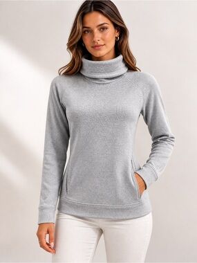 Kyodan Outdoor Light Grey Cowl Neck Sweatshirt Size M | Athleisure Pullover